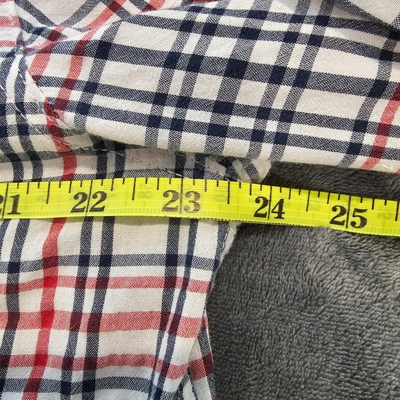 Levi's XL Mens Button Down Shirt Long‎ Sleeve Plaid Checkered White Red Blue - Picture 5 of 6